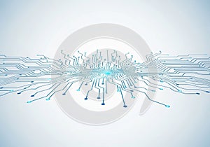 Abstract digital network visualization with interconnected pathways and nodes