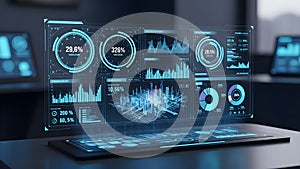 Futuristic data analytics interface