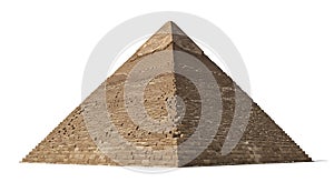 The image depicts the Great Pyramid of Giza in Egypt. Made of limestone blocks, it