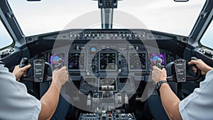 Pilots operating advanced aircraft cockpit