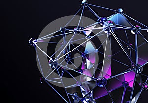 Abstract network structure isolated on white background