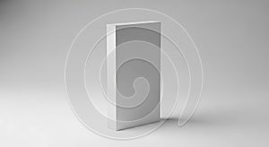 Minimalist white rectangular object on a plain background