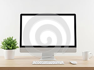 Modern workspace with computer and accessories