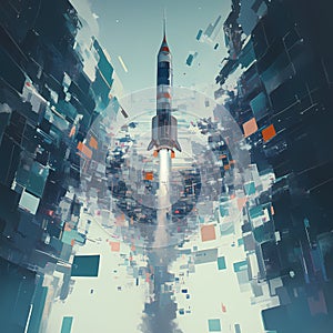 Rocket Launch from Screen