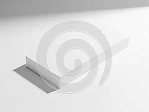 A minimalist 3d rendering of a smooth rectangular block on a plain background isolated on white background