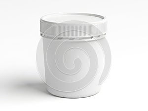 Single white plastic container with screw cap