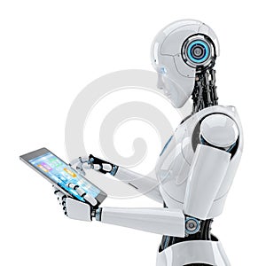 Advanced robot interacting with tablet