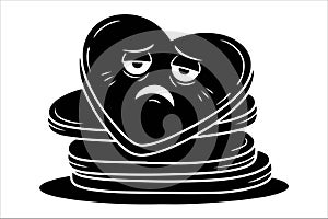 Sad heart stack Vector