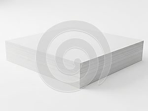 Stack of white paper sheets on a clean surface