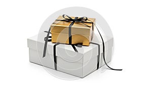 Stack of gift boxes, isolated on white background