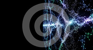 Abstract glowing network connection on black space