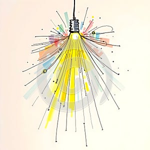 Creative Lightbulb Illustration - Idea Generation and Innovation Concept