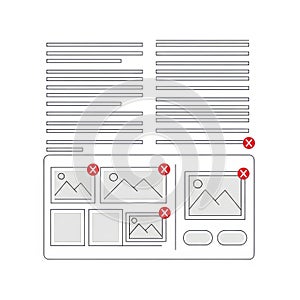 User interface design layout isolated on white background