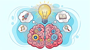 Illustration of brain creativity and learning
