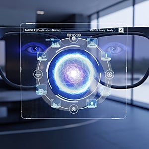 Virtual reality headset interface isolated on white background