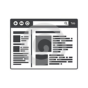 Web browser interface icon isolated on white background