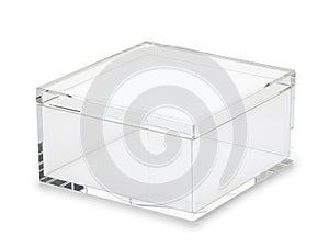 A white rectangular box with a subtle shadow on a plain background