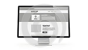 Wireframe of website layout isolated on white background