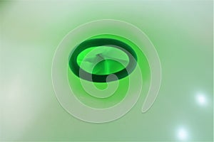 An image of a detail of a green balloon ring hole
