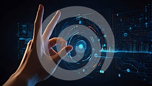 The image is a digital artwork featuring a close-up of a hand.