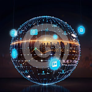 The image is a digital artwork featuring a futuristic.