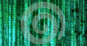 Image of digital data processing and binary coding