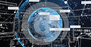 Image of digital data processing and networks over globe