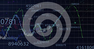 Image of digital data processing over dark background photo