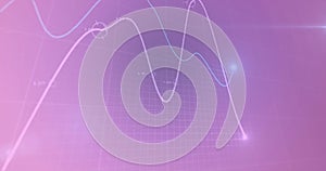 Image of digital data processing over purple background