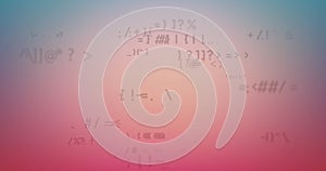 Image of digital data processing over red background