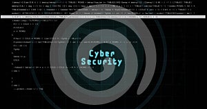 Image of digital interface with data processing over black background