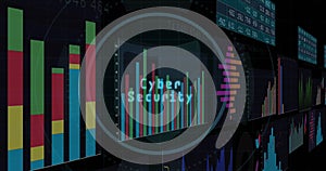 Image of digital interface with data processing over black background