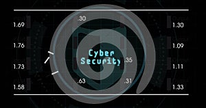 Image of digital interface with data processing over black background