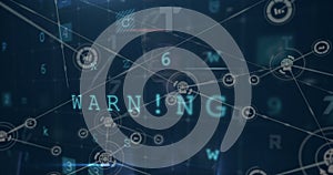 Image of digital interface and network of connections over hacker