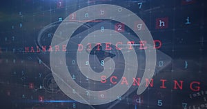 Image of digital interface with security padlock over dark background