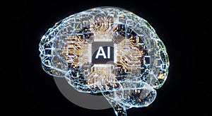 ai brain circuit, digital intelligence concept