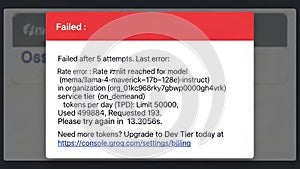 Error message notification isolated on white background