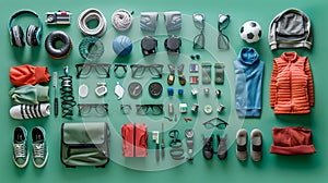 soccer gear knolling layout photo