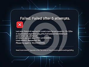 Failed attempt notification, isolated on white background