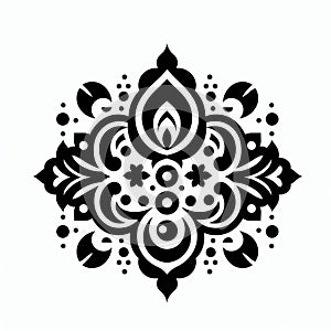 Elegant Black Floral Ornament Design Elements for Graphic Arts and Decoration photo