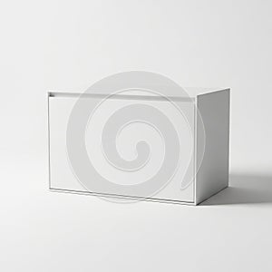 Minimalist white rectangular box on a light gray background