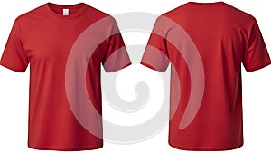 Solid red t-shirt front and back view