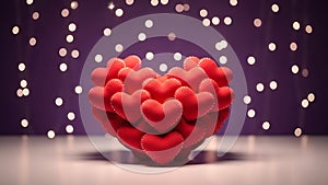 Stack of Red Hearts on Stage