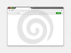 Web browser interface isolated on white background