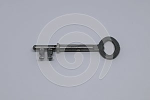 Image of door key isolated on white.