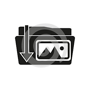 Image Download Folder icon. Vector illustration. EPS 10.