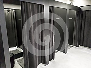 Image of dressing or fitting room in modern shopping mall