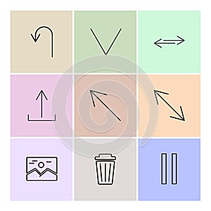 image , dust bin , pause , arrows , directions , avatar , download , upload , apps , user interface , eps icons set vector