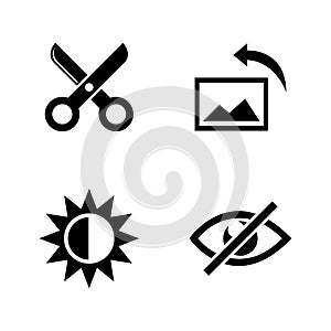 Image editing. Simple Related Vector Icons