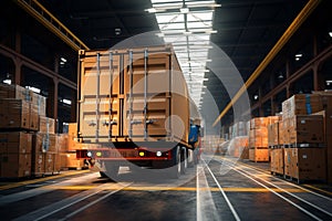 Image Efficient logistics Warehouse freight transportation using cargo containers for shipping